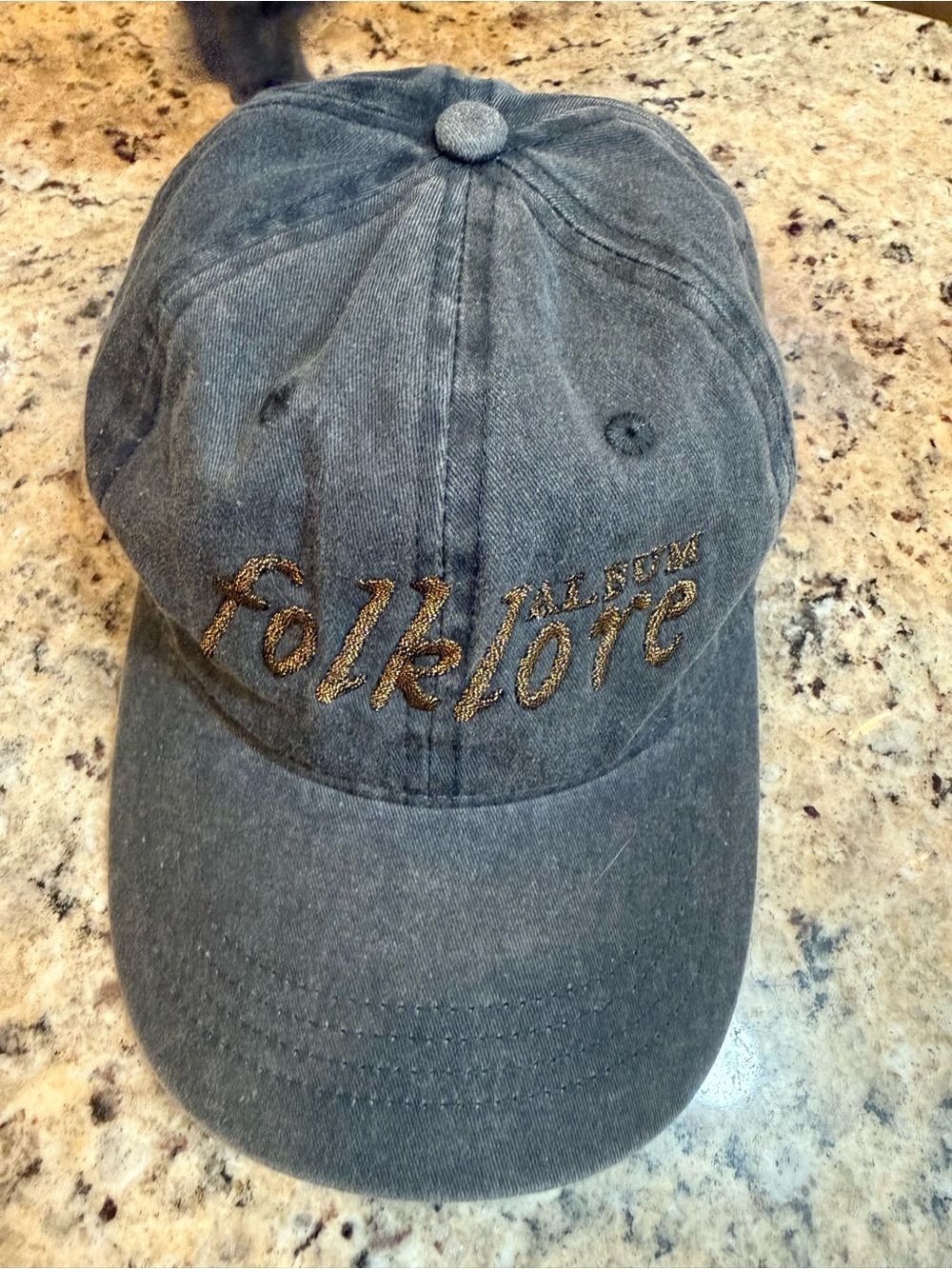 Folklore Embroidered Denim Baseball Cap